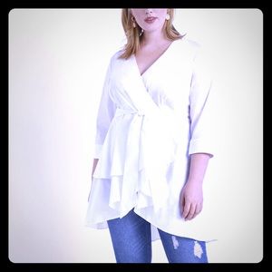 ELOQUII White Drama Peplum top